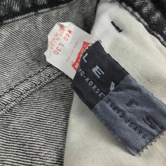 Vintage Levi's Black Acid Wash Denim Jeans 39x30 - Picture 8 of 8